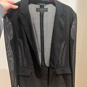 Rag & Bone Black Blazer with Sheer Panels